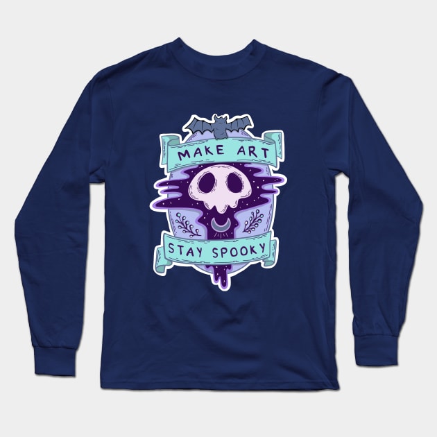 Make Art Stay Spooky Long Sleeve T-Shirt by wartoothdesigns